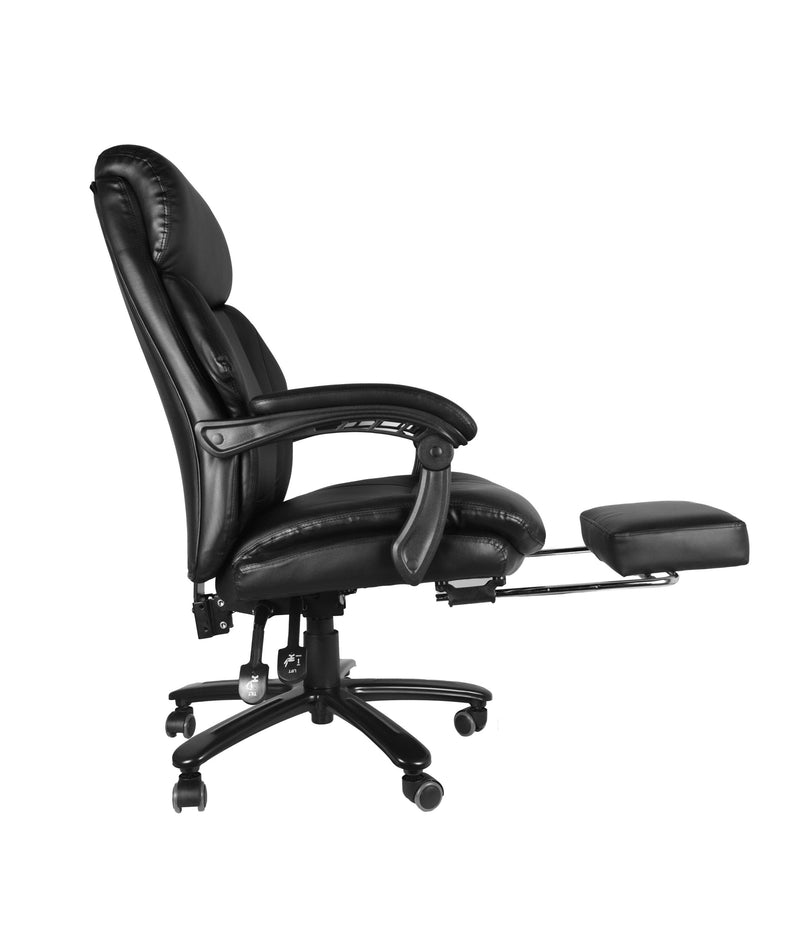 High Back Office  Chair with High Quality PU Leather, Soft Cushion and Footrest, Tilt Function Max 130°,400lbs,Black - Urban Living Furniture (Los Angeles, CA)