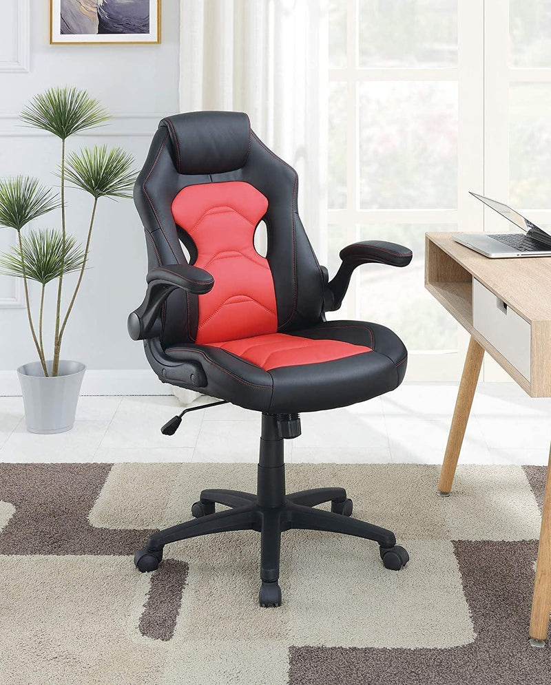 Office Chair Upholstered 1pc Comfort Chair Relax Gaming Office Chair Work Black And Red Color - Urban Living Furniture (Los Angeles, CA)