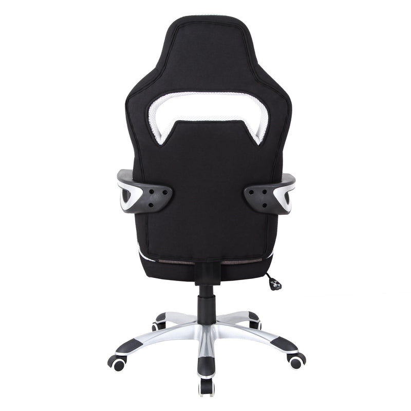 Techni Mobili Ergonomic Upholstered Racing Style Home & Office Chair, Grey/Black