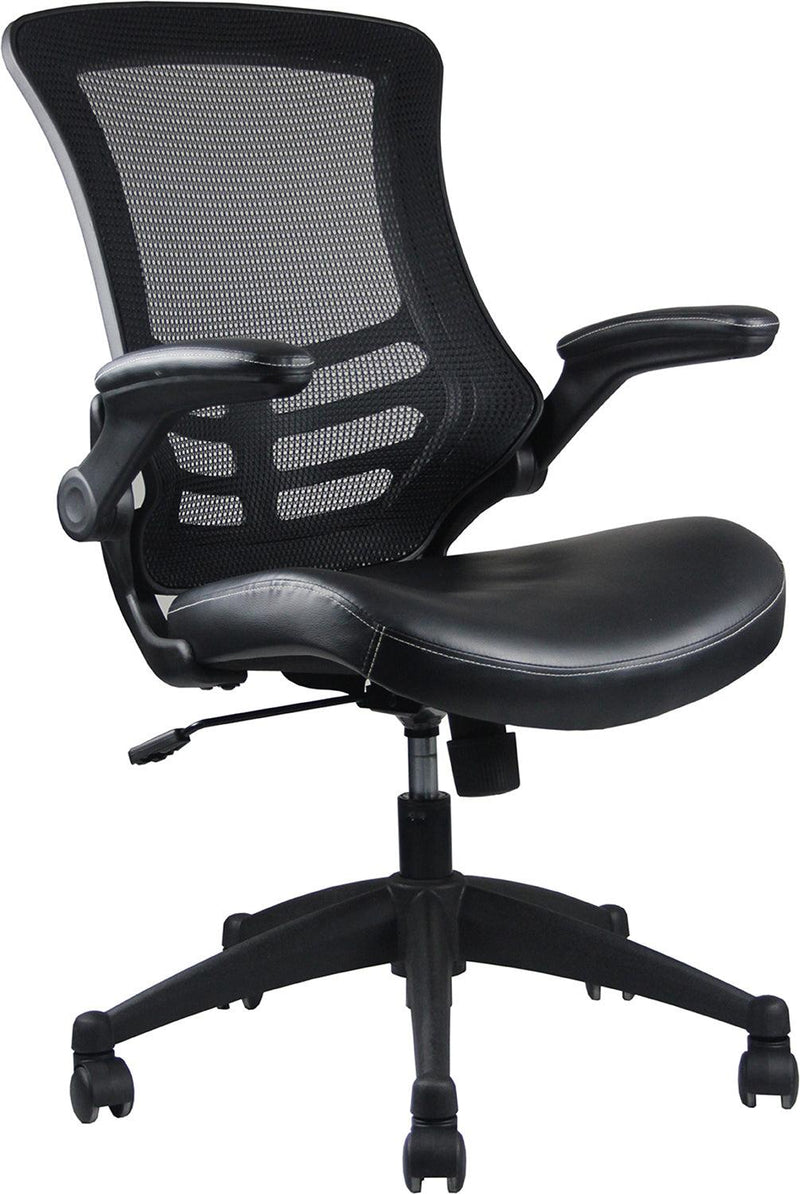 Techni Mobili Stylish Mid-Back Mesh Office Chair with Adjustable Arms, Black - Urban Living Furniture (Los Angeles, CA)