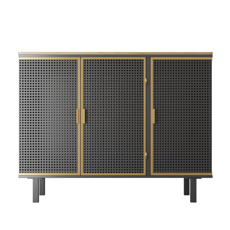 40.35" Wide  3 DoorsModern Sideboard, Freestanding SideboardStorage Cabinet Entryway Floor Cabinet for Living Room Office Bedroom - Urban Living Furniture (Los Angeles, CA)