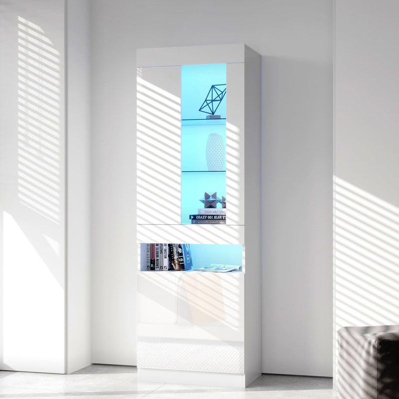 Side board  Side cabinet with LED light shelving drawer white side cabinet Side cabinets in the living room - Urban Living Furniture (Los Angeles, CA)