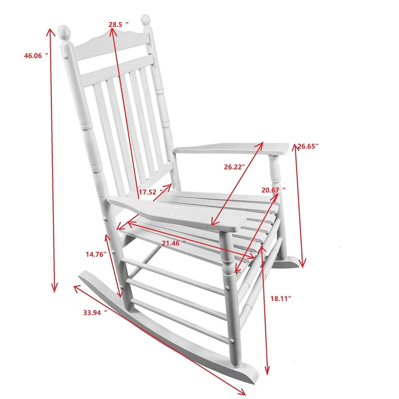 BALCONY PORCH ADULT ROCKING CHAIR - WHITE - Urban Living Furniture (Los Angeles, CA)