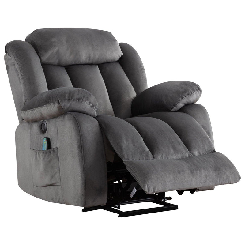 Power Massage Lift Recliner Chair with Heat & Vibration for Elderly, Heavy Duty and Safety Motion Reclining Mechanism - Antiskid Fabric Sofa Contempoary Overstuffed Design (Grey) - Urban Living Furniture (Los Angeles, CA)