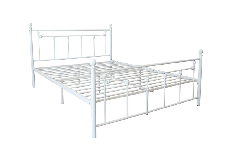 Full Size Metal Bed Frame with Headboard and Footboard (White) - Urban Living Furniture (Los Angeles, CA)