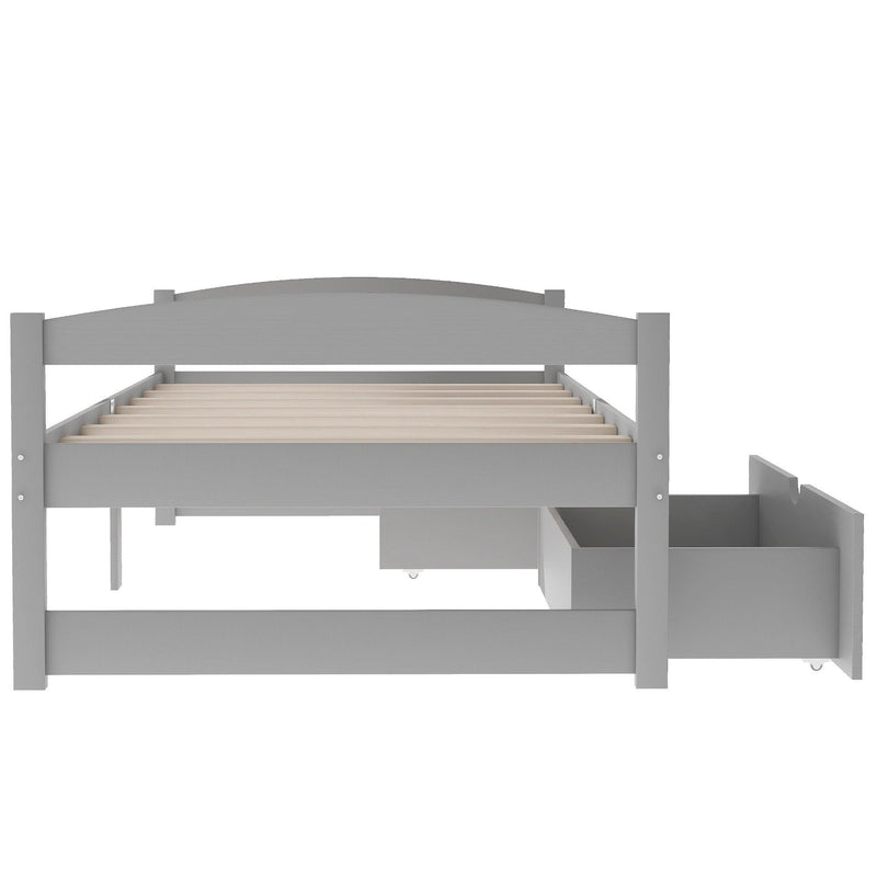 Twin size platform bed, with two drawers, gray - Urban Living Furniture (Los Angeles, CA)