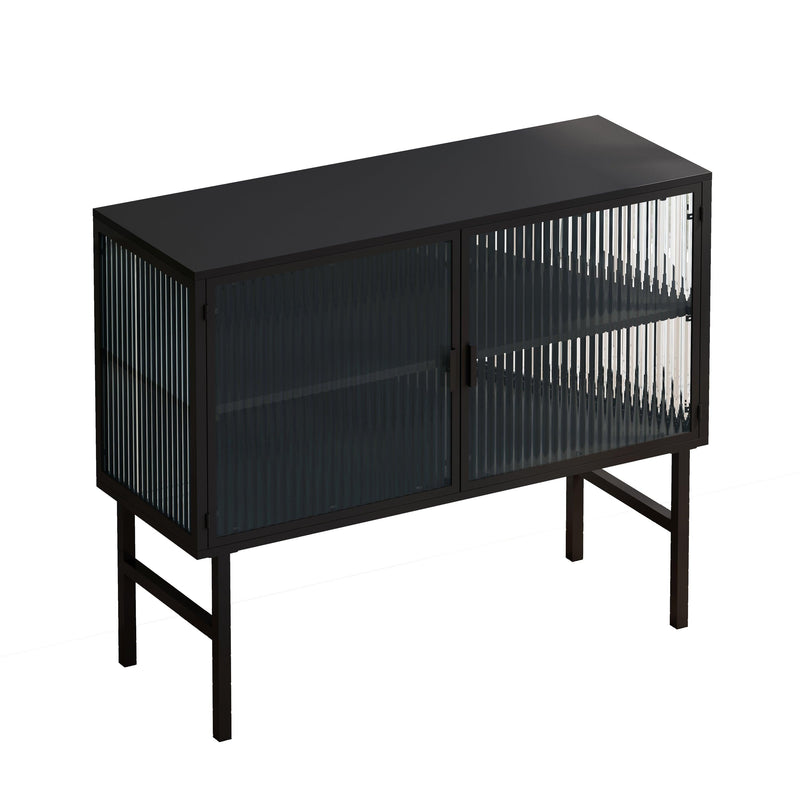 43.31"Glass DoorsModern  Two-door Cabinet with Featuring Two-tierStorage for Entryway Living Room Bathroom Dining Room - Urban Living Furniture (Los Angeles, CA)