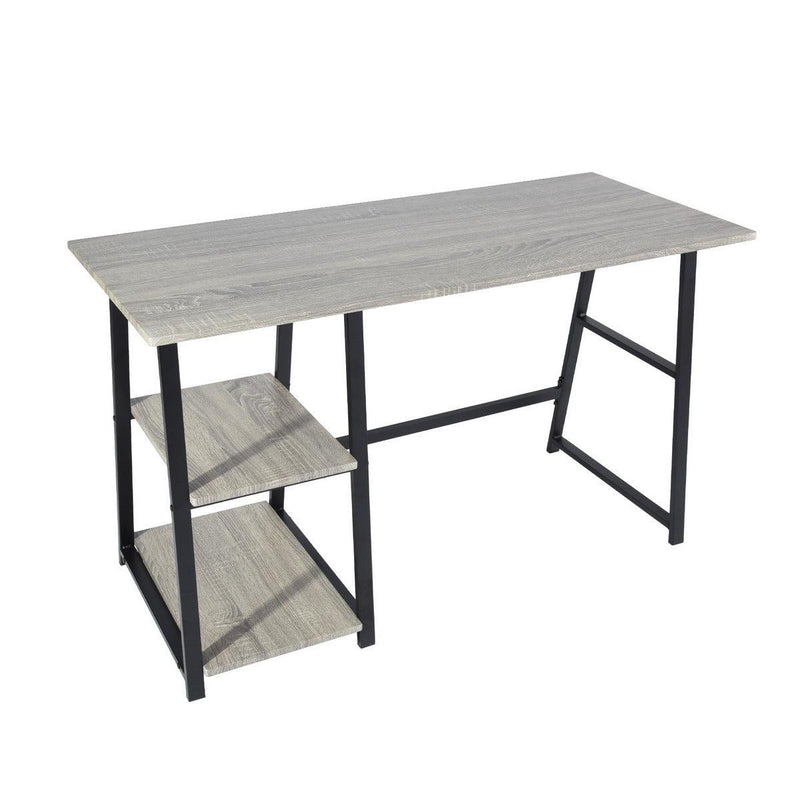 47.4"W X 19.7"D X 28.9"H Wooden Desk with 2Storage Racks - GREY & BLACK