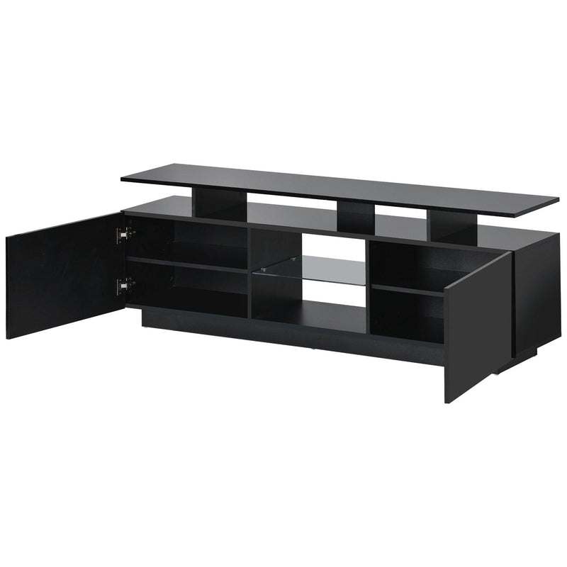 Modern TV Stand for TVs up to 65inches with LED lights, 16 Colors, for Livingroom, Bedroom, Black - Urban Living Furniture (Los Angeles, CA)