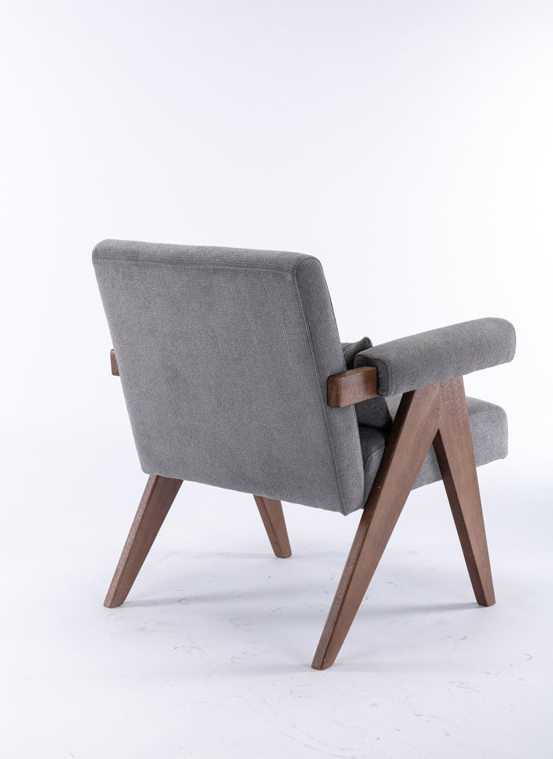 Accent chair, KD rubber wood legs with Walnut finish. Fabric cover the seat. With a cushion.Grey - Urban Living Furniture (Los Angeles, CA)