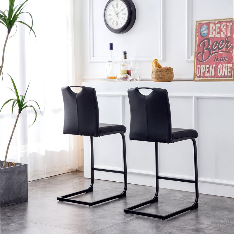 Black PU Chair Barstool Dining Counter Height Chair Set of 2 - Urban Living Furniture (Los Angeles, CA)