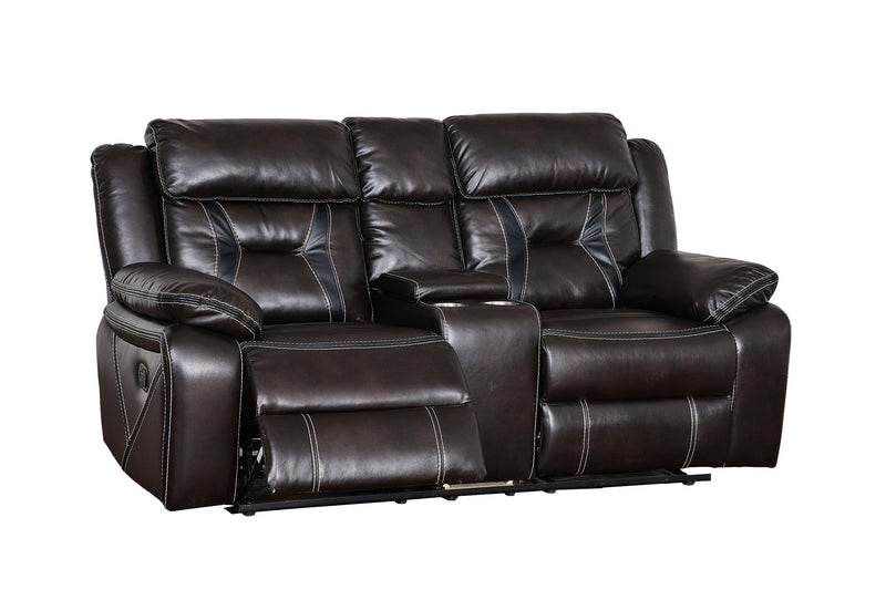 Reclining upholstered manual puller in faux leather, Brown  72.83*38.58*40.16