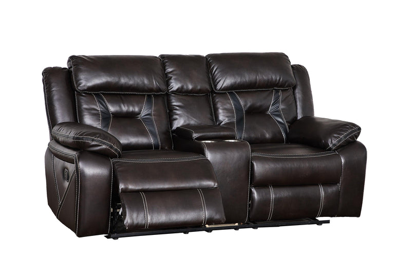 Reclining upholstered manual puller in faux leather, Brown  72.83*38.58*40.16 - Urban Living Furniture (Los Angeles, CA)