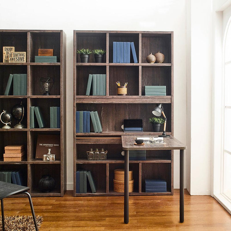 Perrisk-LD Farmhouse Wood Desk with Bookcase in Rustic Gray - Urban Living Furniture (Los Angeles, CA)