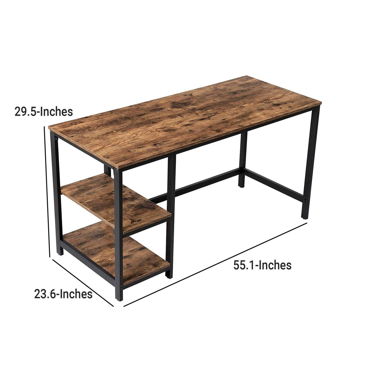 Rustic wood and metal desk hotsell