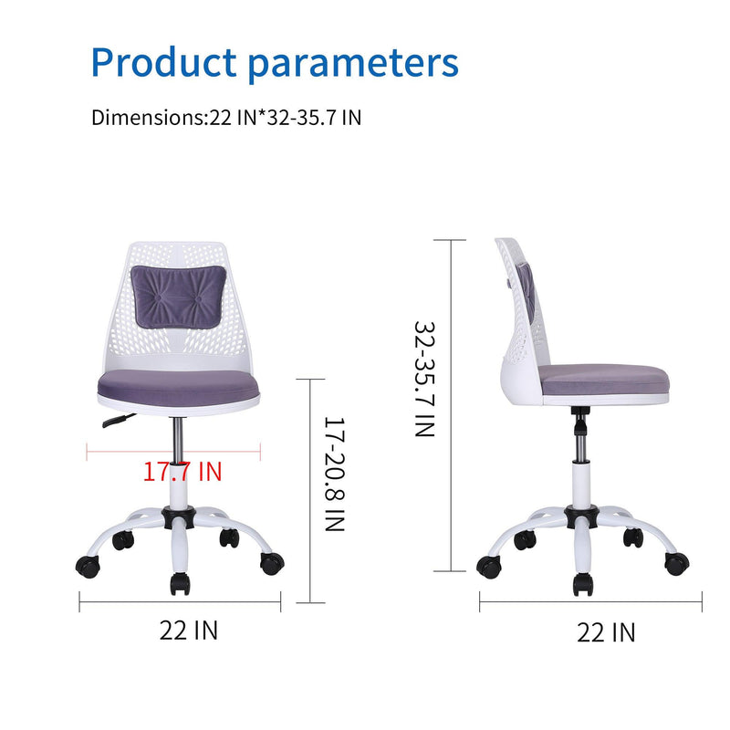 Office Task Desk Chair Swivel Home Comfort Chairs,Adjustable Height with ample lumbar support,White+Purple - Urban Living Furniture (Los Angeles, CA)