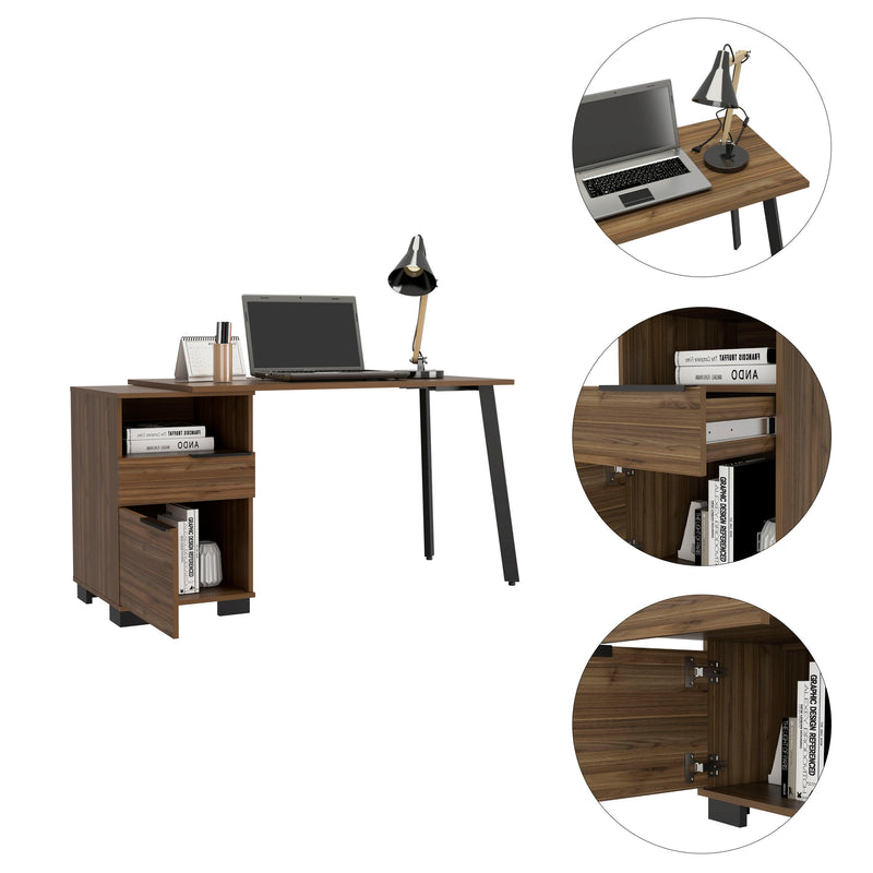 Andover Writing Desk with Built-in Cabinet Mahogany - Urban Living Furniture (Los Angeles, CA)