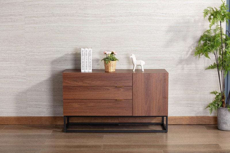 Roscoe Walnut Brown Wood TV Stand Console Table
