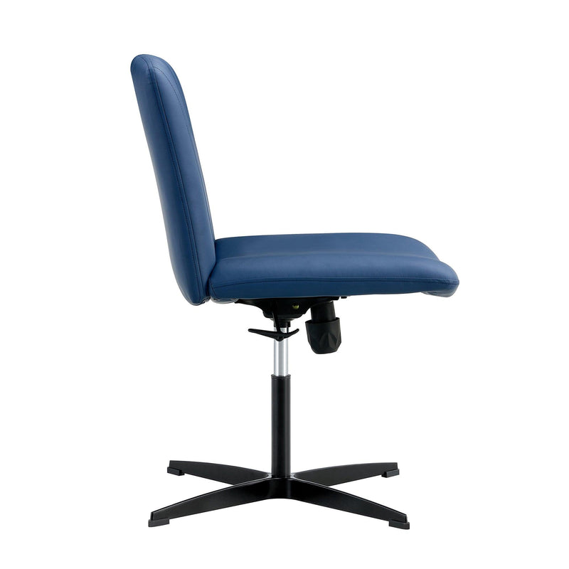 Office chair swivel chair Blue PU Material. Home Computer Chair Office Chair Adjustable 360 °Swivel Cushion Chair With Black Foot Swivel Chair Makeup Chair Study Desk Chair. No Wheels - Urban Living Furniture (Los Angeles, CA)