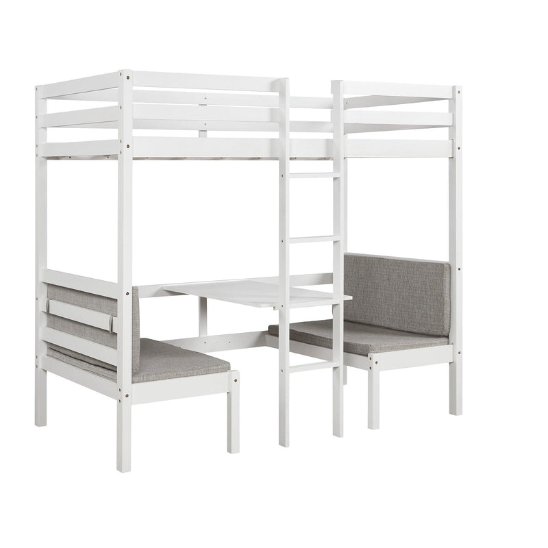 Functional Loft Bed (turn into upper bed and down desk，cushion sets are free),Twin Size,White - Urban Living Furniture (Los Angeles, CA)