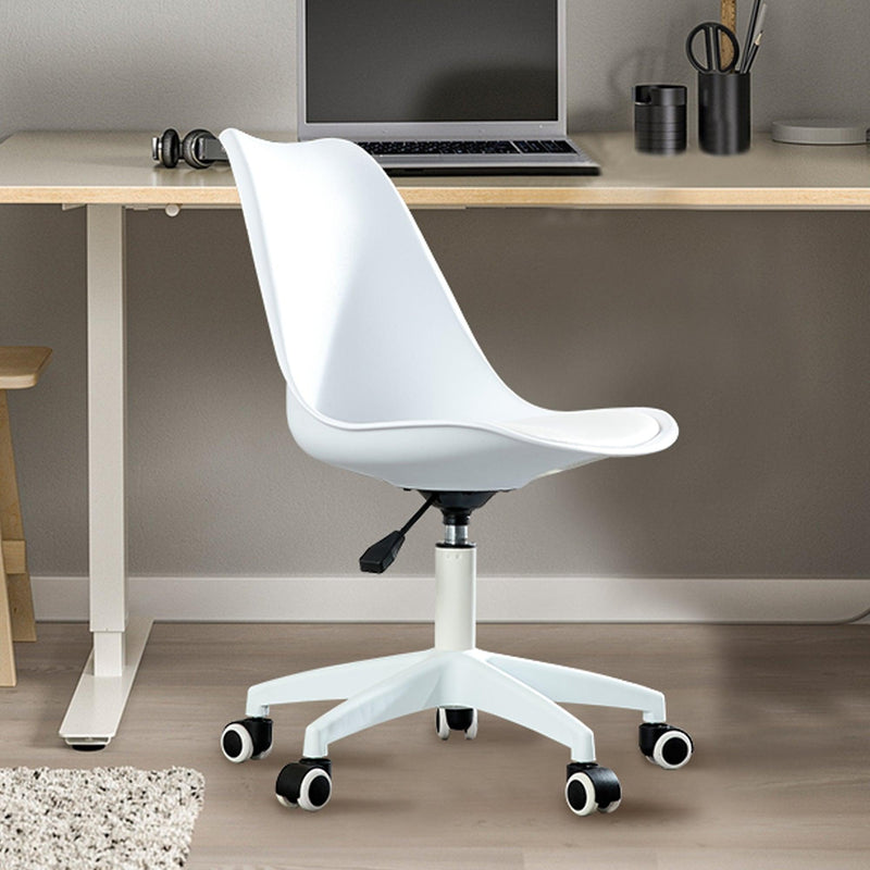 Modern Home Office Desk Chairs, Adjustable 360 °Swivel  Chair Engineering  Plastic Armless Swivel Computer  Chair With Wheels for Living Room, Bed Room Office Hotel Dining Room and White. - Urban Living Furniture (Los Angeles, CA)