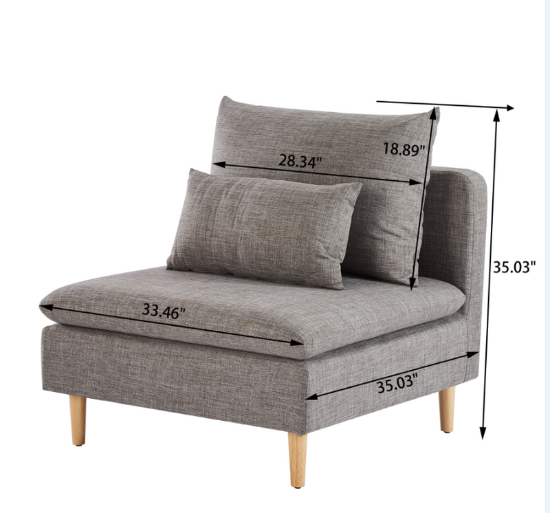 33.46 inch Armless Sofa
