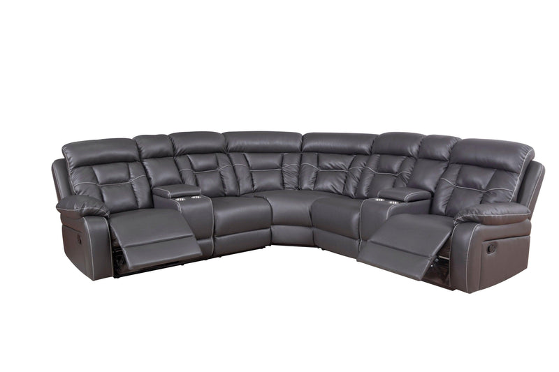 Faux Leather Reclining Sofa Grey - Urban Living Furniture (Los Angeles, CA)