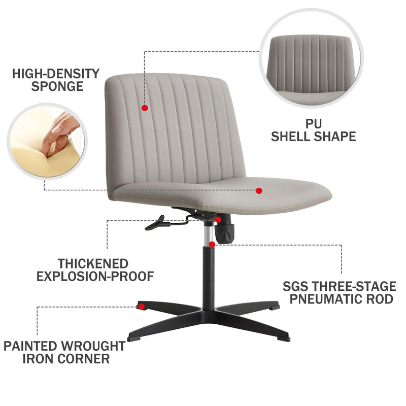 High Grade Pu Material. Home Computer Chair Office Chair Adjustable 360 ° Swivel Cushion Chair With Black Foot Swivel Chair Makeup Chair Study Desk Chair. No Wheels - Urban Living Furniture (Los Angeles, CA)