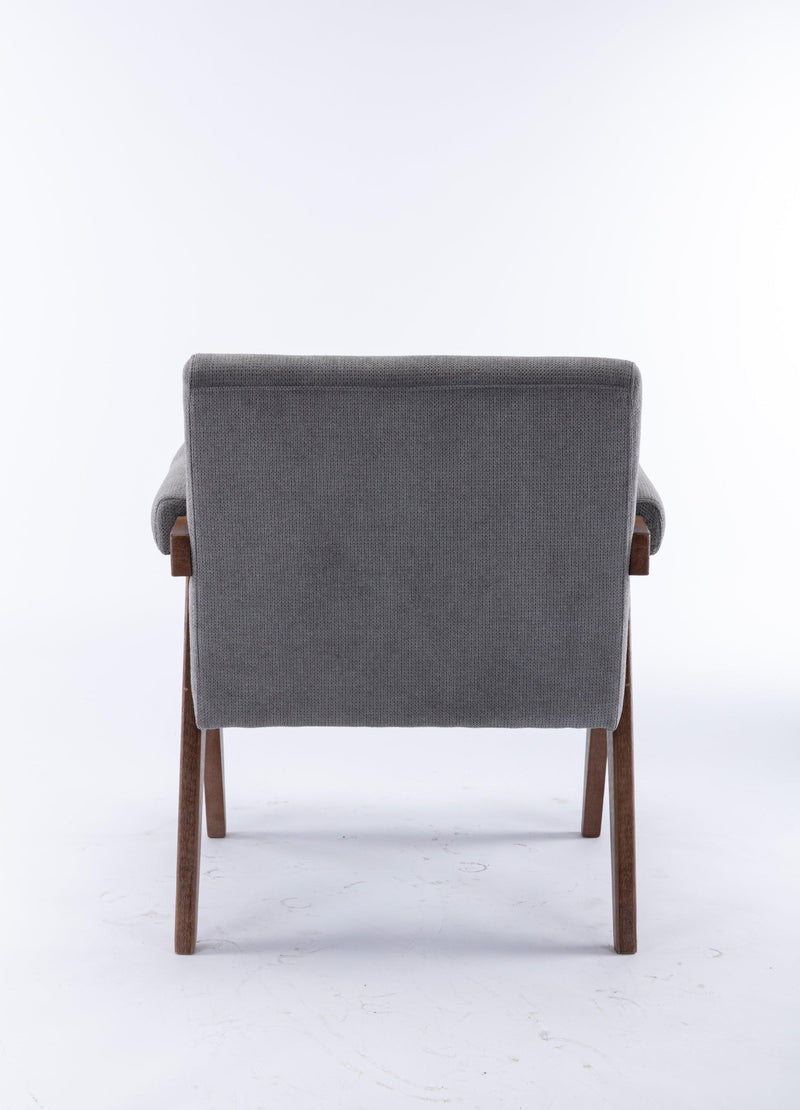 Accent chair, KD rubber wood legs with Walnut finish. Fabric cover the seat. With a cushion.Grey - Urban Living Furniture (Los Angeles, CA)