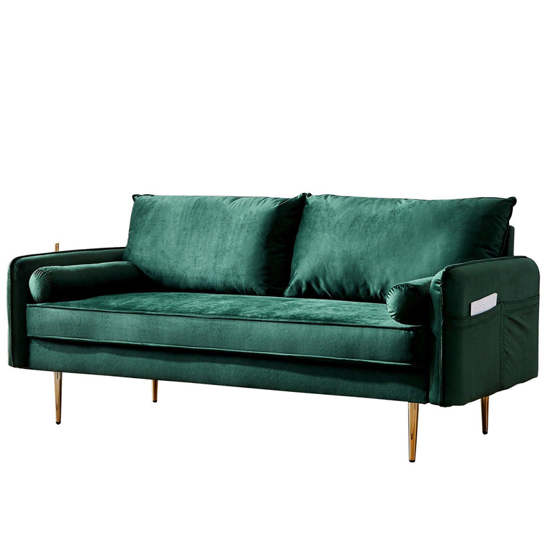 Velvet Fabric sofa with pocket-71‘’green - Urban Living Furniture (Los Angeles, CA)