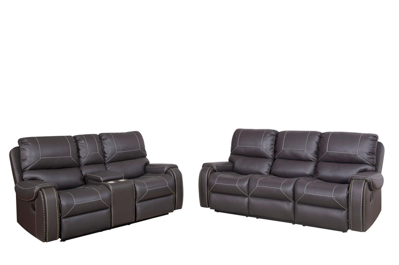 Faux Leather Reclining Sofa Couch Loveseat Sofa for Living Room Grey - Urban Living Furniture (Los Angeles, CA)