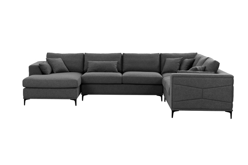 Large Sectional Sofa,145"(L)x117"(W) Classic Look with Tufted Pattern on Outer Armrest and Back, Dark Grey - Urban Living Furniture (Los Angeles, CA)