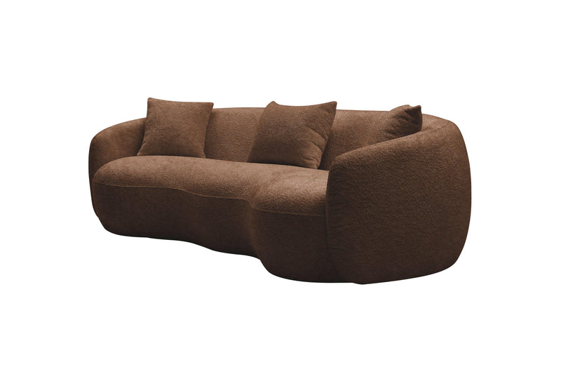 Mid CenturyModern Curved Living Room Sofa,  Boucle Fabric Couch for Bedroom, Office, Apartment, Brown - Urban Living Furniture (Los Angeles, CA)