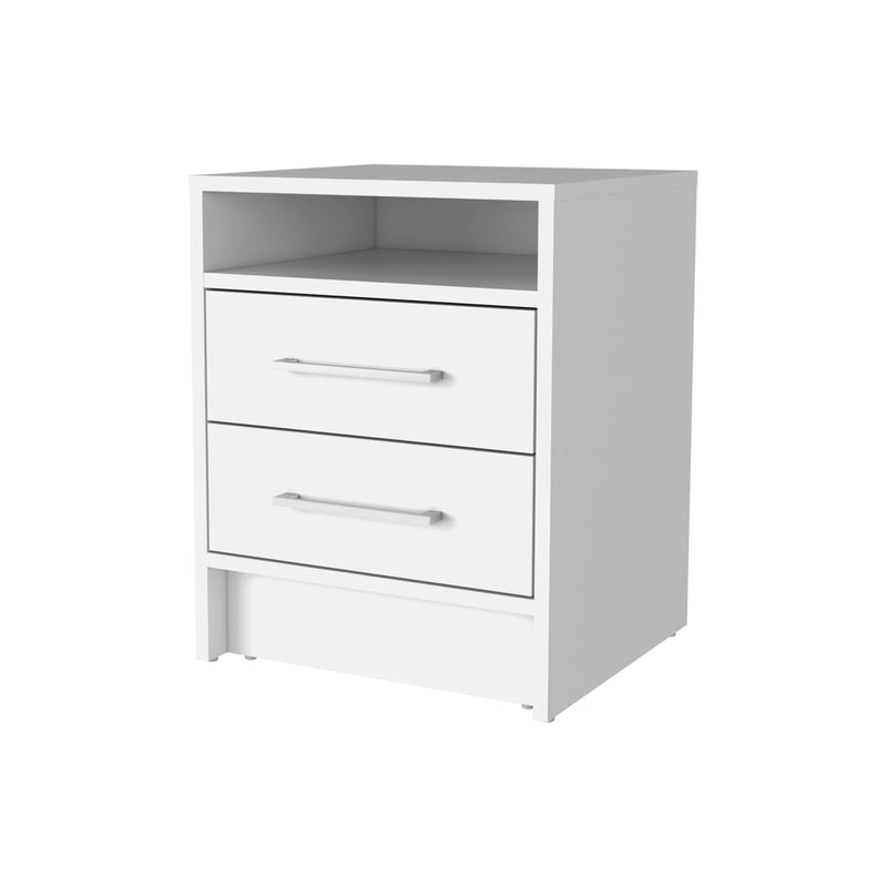 Peterson 2-Drawer 1-Shelf Side Table White - Urban Living Furniture (Los Angeles, CA)