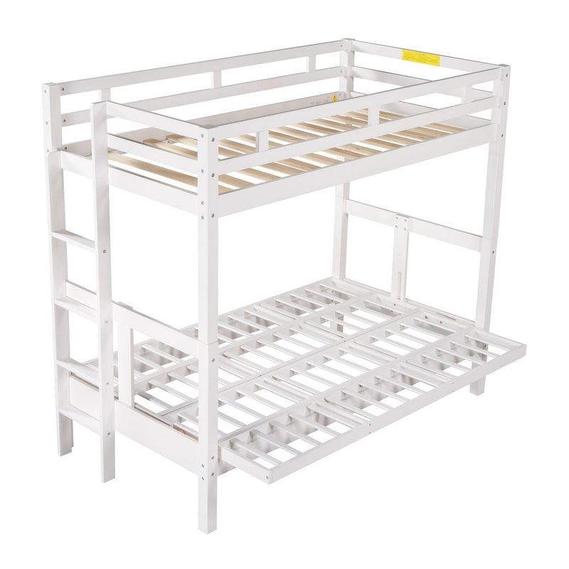 Twin over Full Convertible Bunk Bed - White - Urban Living Furniture (Los Angeles, CA)