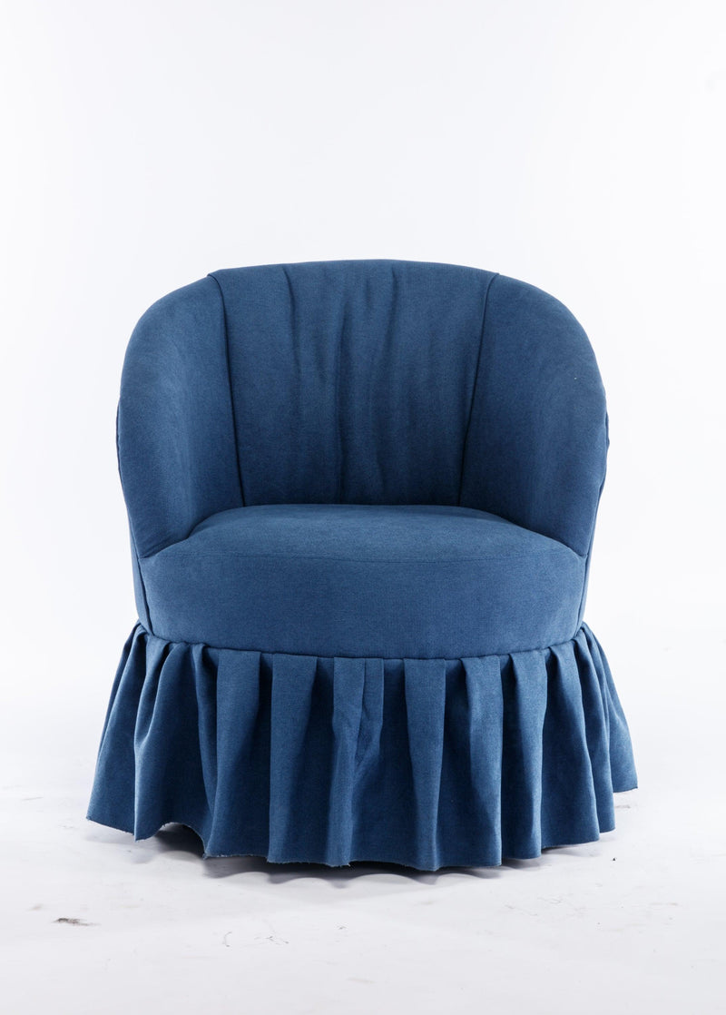 Linen Fabric Accent Swivel Chair Auditorium Chair With Pleated Skirt For Living Room Bedroom Auditorium,Blue - Urban Living Furniture (Los Angeles, CA)