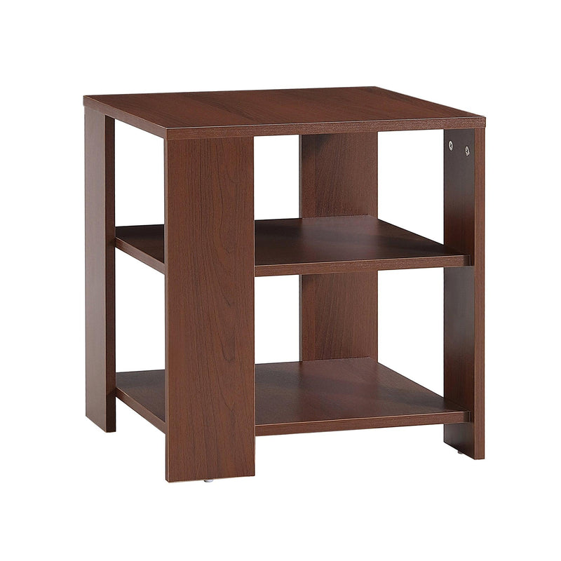 Square side table,simple style design,3-tier end table,wood living room nightstand,bedroom,easy assembly,1-pack, classic brown - Urban Living Furniture (Los Angeles, CA)