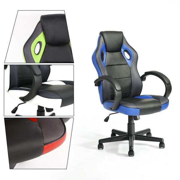 Gaming Office Chair with Fabric Adjustable Swivel, BLACK AND BLUE - Urban Living Furniture (Los Angeles, CA)