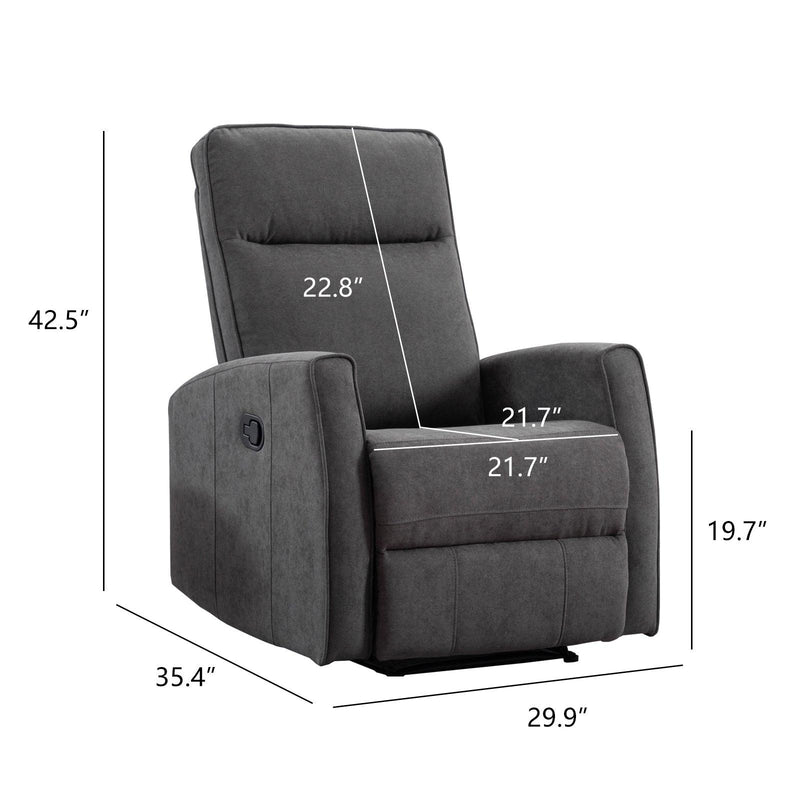 Minimalism Style Manual Recliner, Classic Single Chair, Small Sofa for Living Room&Bed Room, Dark Grey - Urban Living Furniture (Los Angeles, CA)