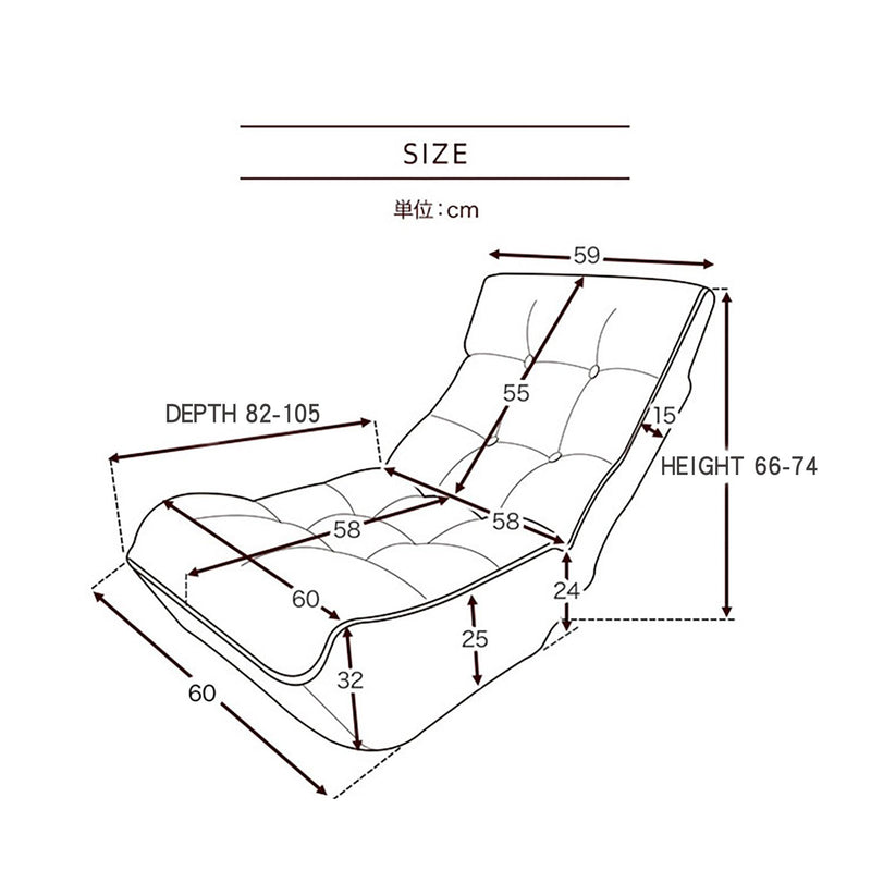 Single sofa reclining chair Japanese chair lazy sofa tatami balcony reclining chair leisure sofa adjustable chair - Urban Living Furniture (Los Angeles, CA)