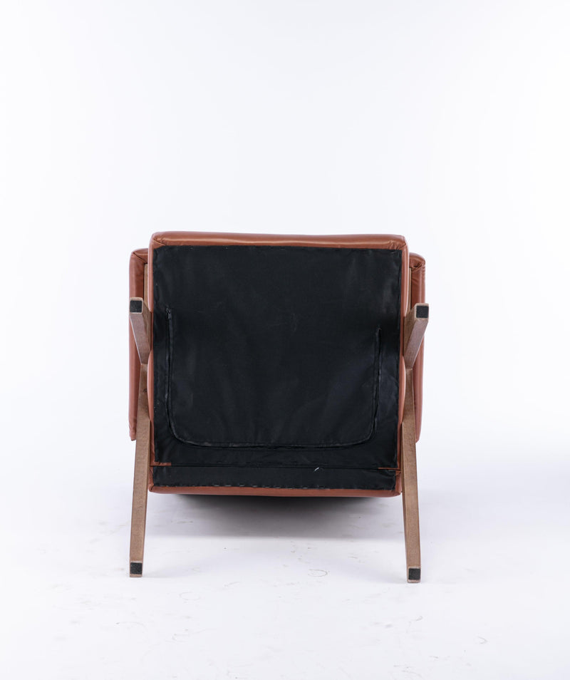 Accent chair, KD rubber wood legs with Walnut finish. PU leather cover the seat. With a cushion.Brown - Urban Living Furniture (Los Angeles, CA)