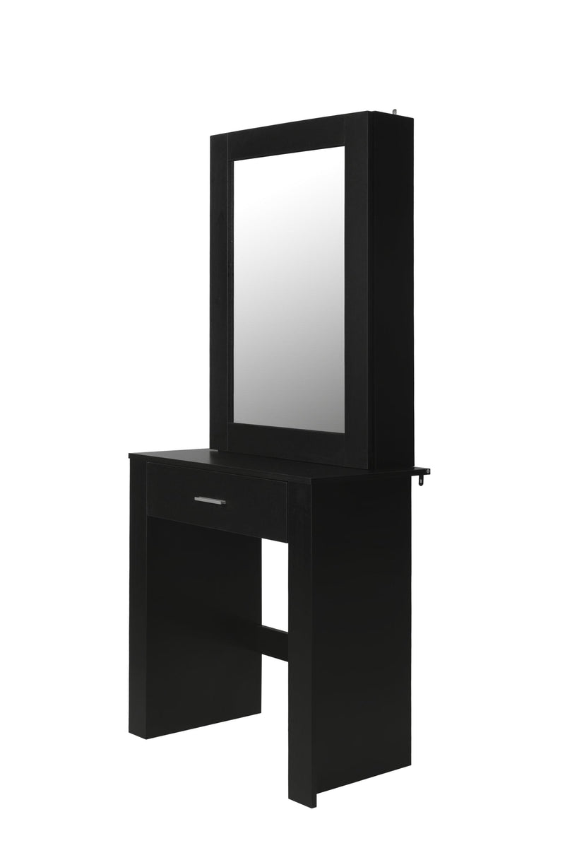 Vanity Desk with Mirror & Stool, Black Makeup Table withStorage Shelves & Drawer, Vanity Set for Girls Women - Urban Living Furniture (Los Angeles, CA)