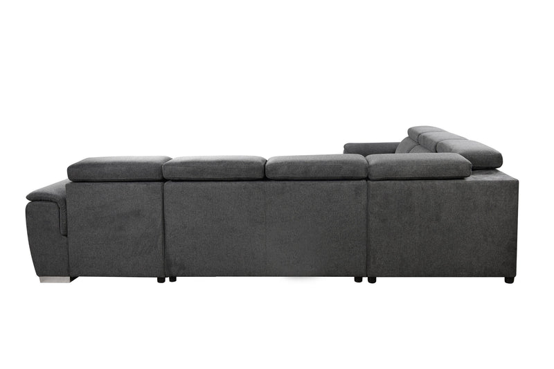 125"Modern U Shaped 7-seat Sectional Sofa Couch with Adjustable Headrest, Sofa Bed withStorage Chaise-Pull Out Couch Bed for Living Room ,Dark Gray - Urban Living Furniture (Los Angeles, CA)