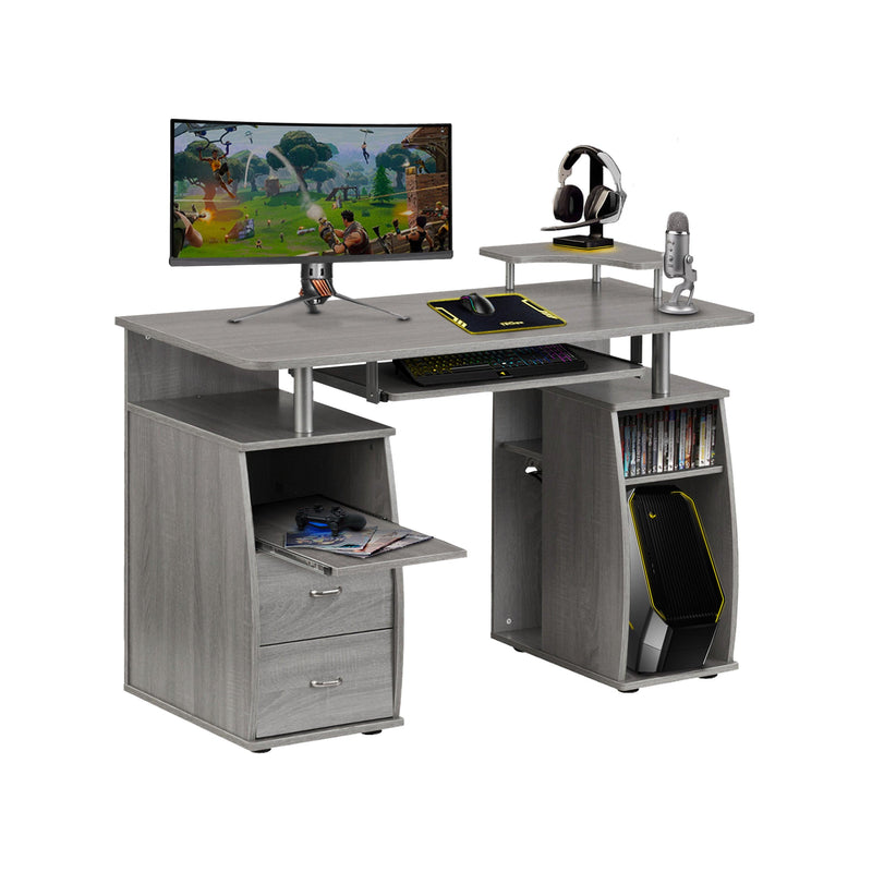 Techni Mobili Complete Computer Workstation Desk WithStorage, Grey