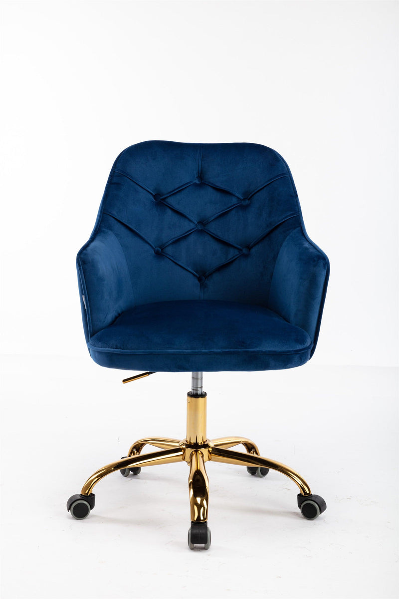 Velvet Swivel Shell Chair for Living Room ,Office chair ,Modern Leisure Arm Chair Navy