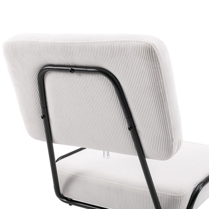 Corduroy Desk Chair Task Chair Home Office Chair Adjustable Height, Swivel Rolling Chair with Wheels for Adults Teens Bedroom Study Room,White - Urban Living Furniture (Los Angeles, CA)