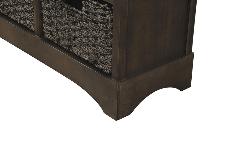 RusticStorage Cabinet with Two Drawers and Four  Classic Rattan Basket for Dining Room/Living Room (Brown Gray) - Urban Living Furniture (Los Angeles, CA)