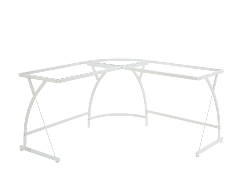 ACME Janison Computer Desk in Clear Glass & White Finish OF00052 - Urban Living Furniture (Los Angeles, CA)