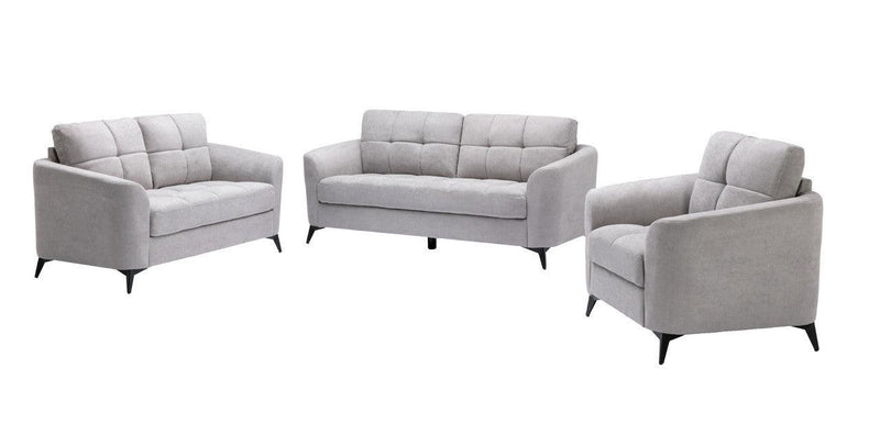 Callie Light Gray Velvet Fabric Sofa Loveseat Chair Living Room Set - Urban Living Furniture (Los Angeles, CA)