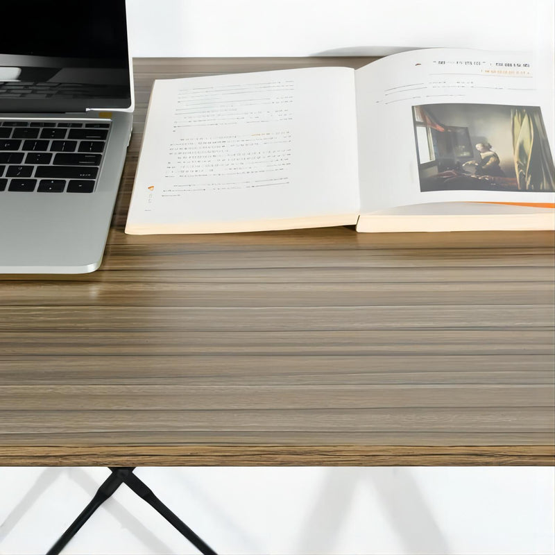 47.2"W X 18.9”D X 30.1"H Computer Desk with 2 layers - BROWN BEECH & BLACK